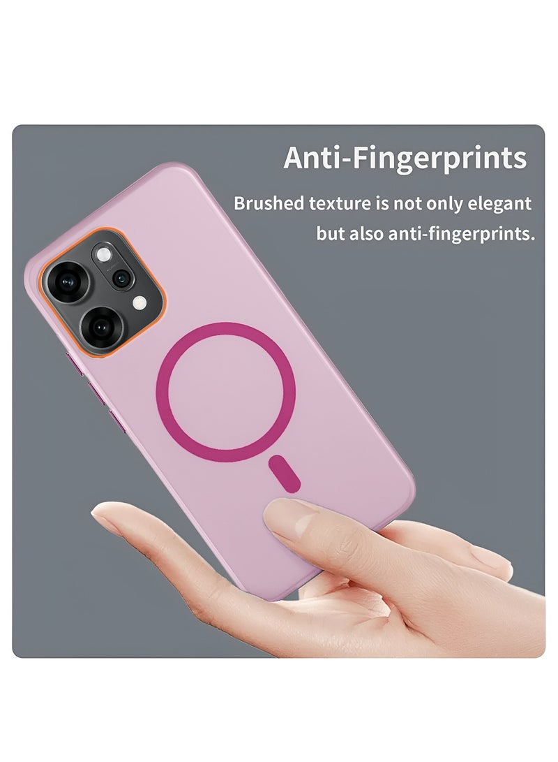 Wtech Oppo Reno14 Pro 5G 2025 Hybrid Translucent Magsafe with Magnetic Charging Raised Camera Lips Elegant Look Case Cover (MCMPMN) - Baby Pink - Image 4