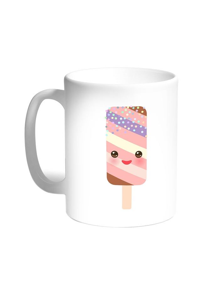 RKN Cartoon Graphics - Ice Cream Printed Coffee Mug White 11ounce - Image 1