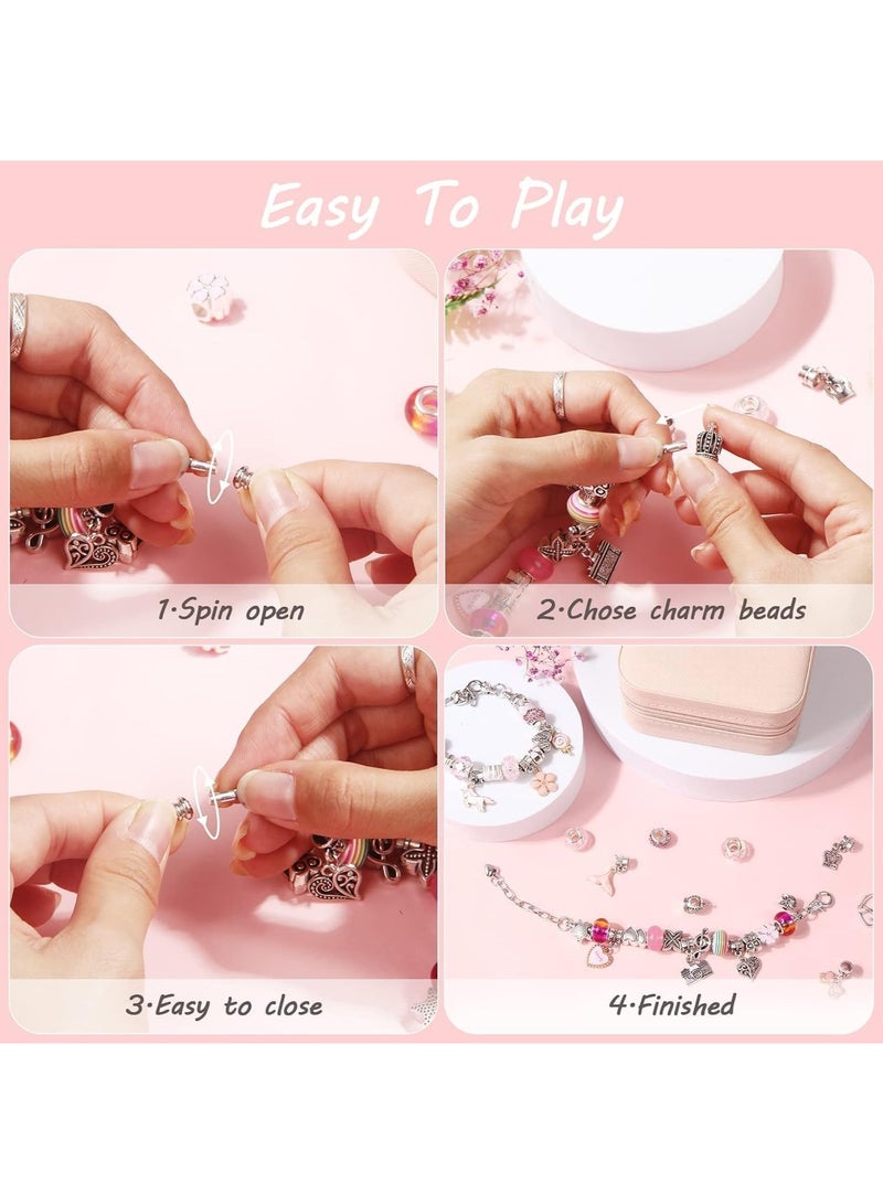 MAOGEDA 68pcs Charm Bracelet Making Kit for Girls, DIY Jewelry Making Kits with Box, Gift for Girls Craft Toys Birthday Holiday for Girls Toys Age 6-12 - Image 4
