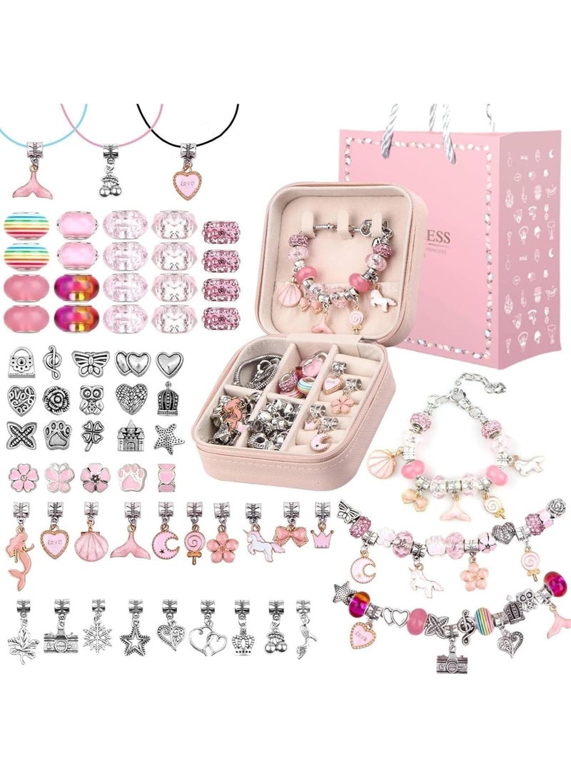 MAOGEDA 68pcs Charm Bracelet Making Kit for Girls, DIY Jewelry Making Kits with Box, Gift for Girls Craft Toys Birthday Holiday for Girls Toys Age 6-12 - Image 1
