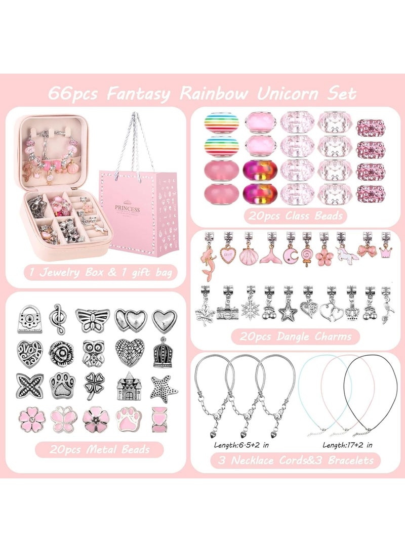 MAOGEDA 68pcs Charm Bracelet Making Kit for Girls, DIY Jewelry Making Kits with Box, Gift for Girls Craft Toys Birthday Holiday for Girls Toys Age 6-12 - Image 2