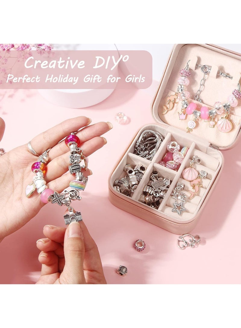 MAOGEDA 68pcs Charm Bracelet Making Kit for Girls, DIY Jewelry Making Kits with Box, Gift for Girls Craft Toys Birthday Holiday for Girls Toys Age 6-12 - Image 5
