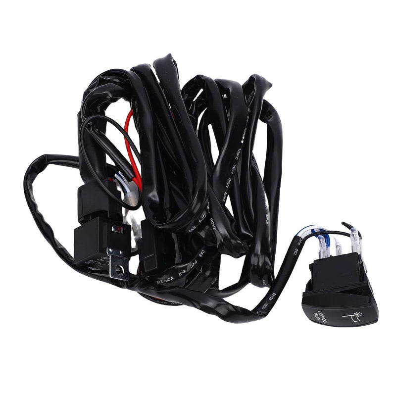 160W 16AWG Wiring Harness Kit, Lighted Whip Harness Set, Wire Kit with 10FT Cable, Rocker Switch & Relay, Ideal for RZR, Maver X3, Truck, UTV, ATV & SUV - Image 3