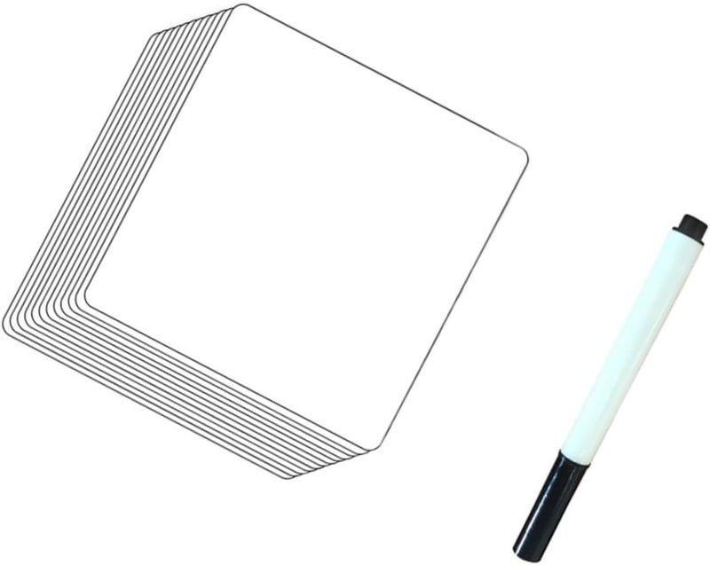 Gadpiparty 12Pcs Reusable Washable Dry Erase Labels for Smooth Surfaces for Home Office Classroom with Marker No Residue Easy to Clean - Image 1