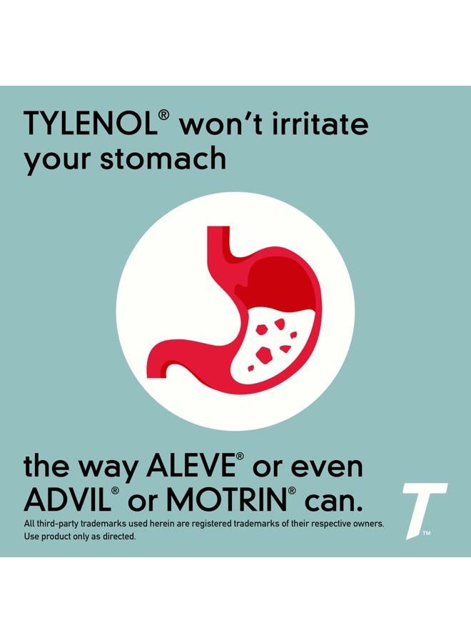 Tylenol Extra Strength Caplets with 500 mg Acetaminophen, Pain Reliever & Fever Reducer, 24 ct - Image 5