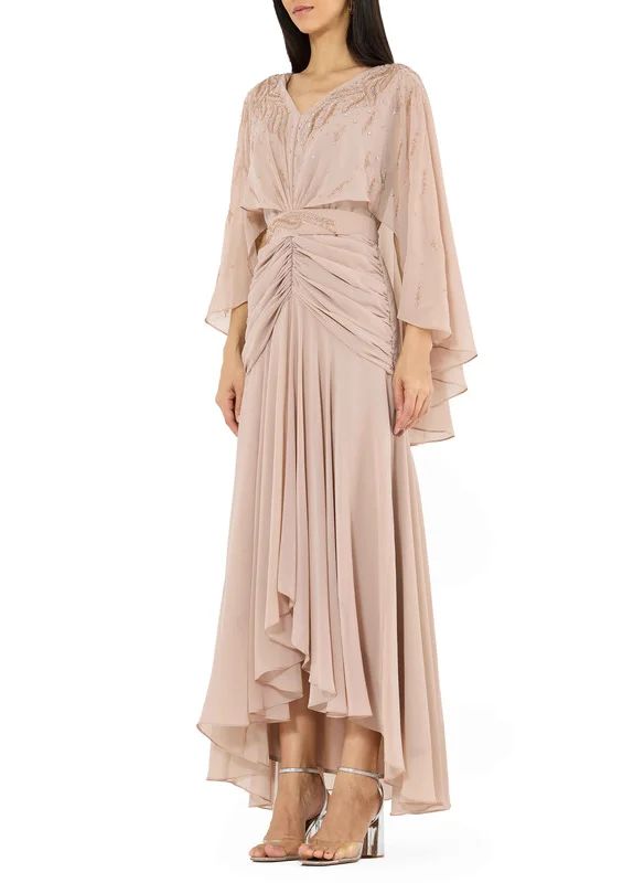 امري Embroidered Chiffon Long Dress