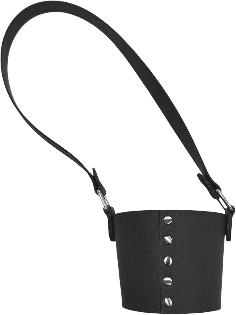 Handheld Cup Carrying Holder Water Bottle Sleeve Portable Drinks Carriers Beverage Cover Drinks Leather Handheld Sleeve Leather Travel Accessory - Image 5