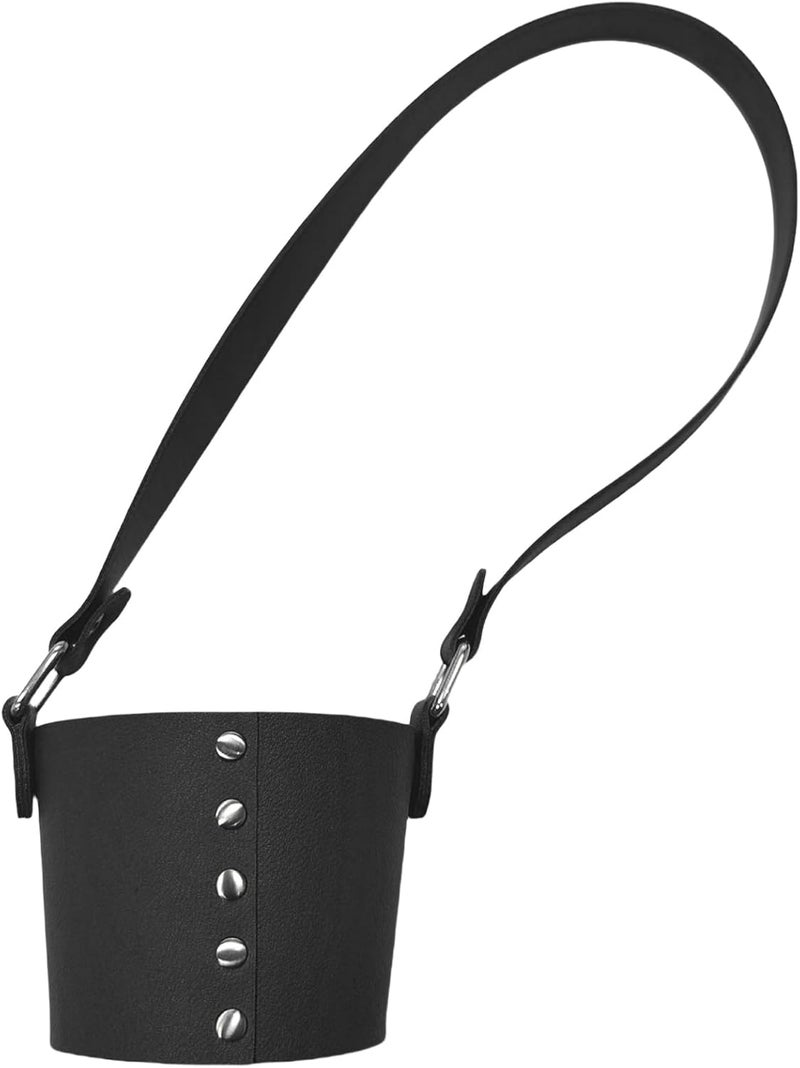 Handheld Cup Carrying Holder Water Bottle Sleeve Portable Drinks Carriers Beverage Cover Drinks Leather Handheld Sleeve Leather Travel Accessory - Image 1
