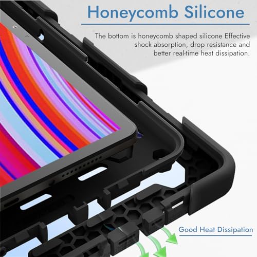 Robustrion Cover for Redmi Pad Pro 12.1 inch, Armor Shockproof Cover Case with [Shoulder Strap] and [360 Degree Rotating Hand Strap and Stand] for Redmi Pad Pro 5G 12.1" - Black - Image 5
