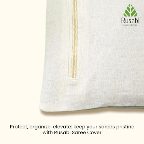 Rusabl Cotton Multi Storage Covers (Pack of 12, 16x14 Inches, Big Size) with Zipper Closure & Mesh Net Fabric Window, Clothes Organiser for Wardrobe, Bag for Woman Dresses, Sarees, Lehengas, Shawls - Image 5