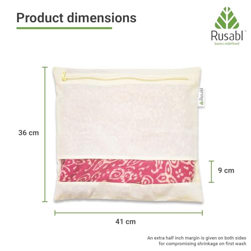 Rusabl Cotton Multi Storage Covers (Pack of 12, 16x14 Inches, Big Size) with Zipper Closure & Mesh Net Fabric Window, Clothes Organiser for Wardrobe, Bag for Woman Dresses, Sarees, Lehengas, Shawls - Image 3