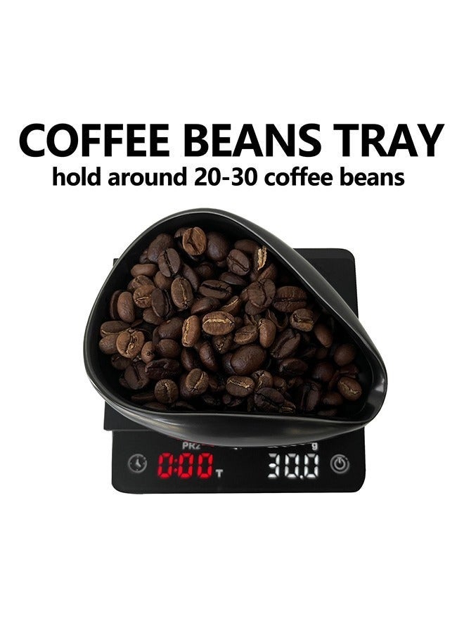DUKASOU Ceramic Coffee Bean Weighing Tray Holding Tea Bath Salts Coffee Flour Raisins Nuts Tray Storage Container Black - Image 3