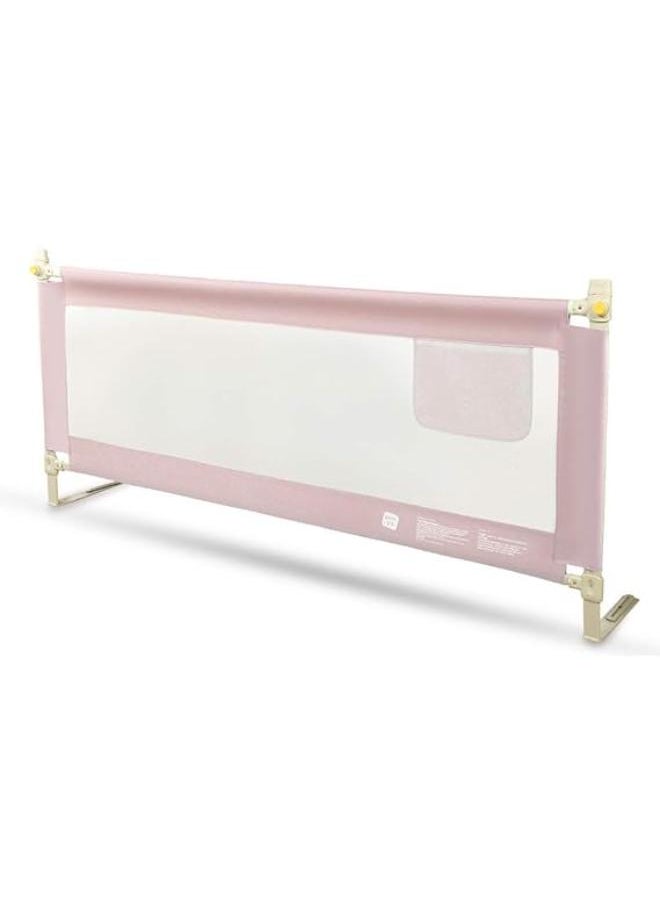 2-in-1 Pink Bed Rail – Foldable & Height Adjustable Safety Guard for Kids | Portable Anti-Fall Canvas Fence for Baby & Toddler Beds (Color: Pink, Size: Tai)  - Image 3