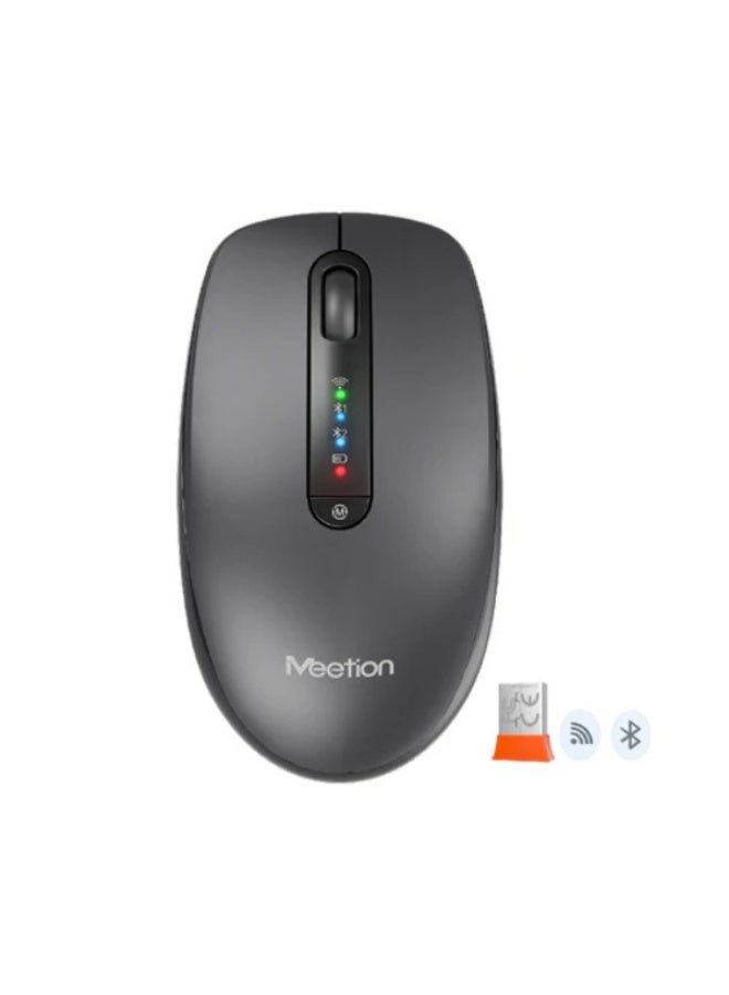 ميشين ماوس Meetion BTM100R لاسلكي صامت وقابل لإعادة الشحن – Steel Gray - Image 1