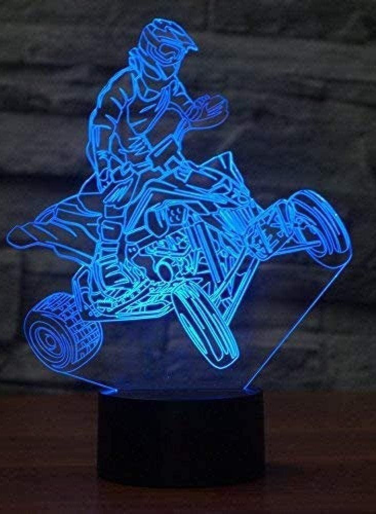 althiqahkey Anime 3D Light Night Light Color Change LED Touch Remote Control Desk Lamp Decoration Light Children s Gift Touch 7 Colors Desert 4 wheels  Bike - Image 1