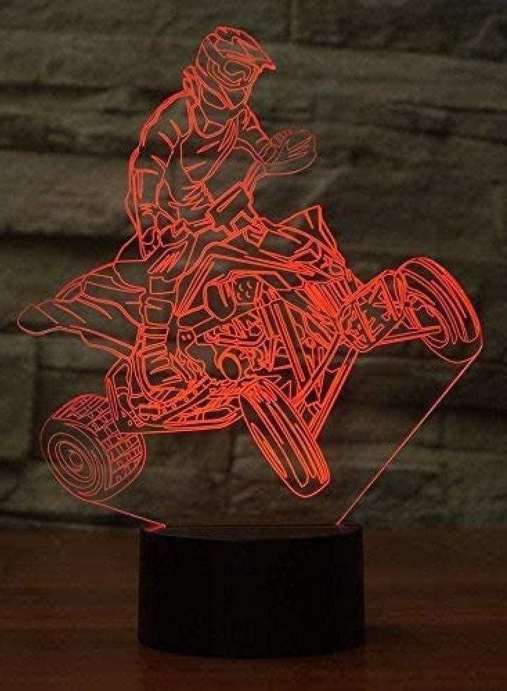 althiqahkey Anime 3D Light Night Light Color Change LED Touch Remote Control Desk Lamp Decoration Light Children s Gift Touch 7 Colors Desert 4 wheels  Bike - Image 2