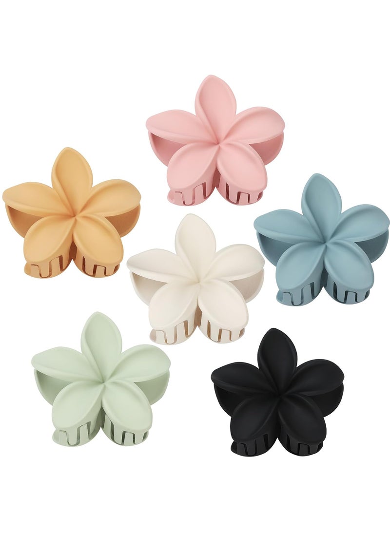 Sisiaipu Colorful Flower Hair Claw Clips  6 Pcs Large Plumeria Clips for Thick and Thin Hair Beach Accessories for Women and Girls 