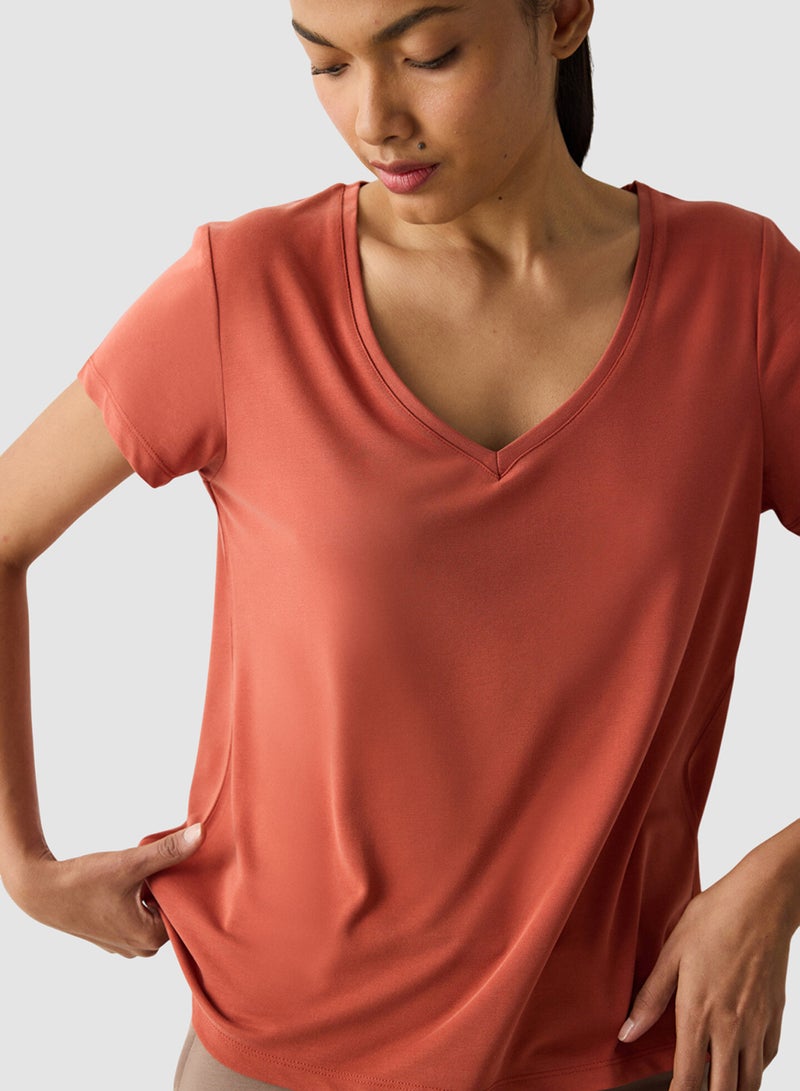 Penti V Neck Regular Fit Modal T-Shirt - Image 3