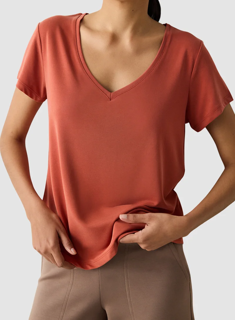 Penti V Neck Regular Fit Modal T-Shirt