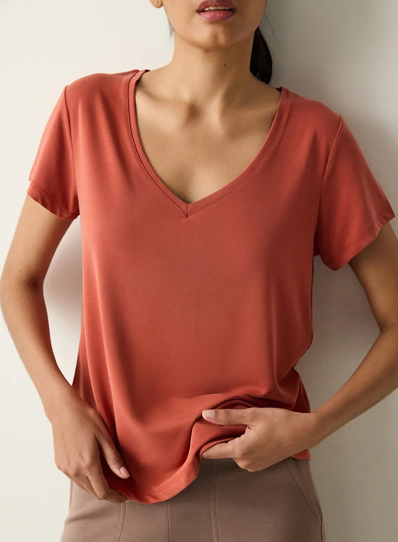 Penti V Neck Regular Fit Modal T-Shirt