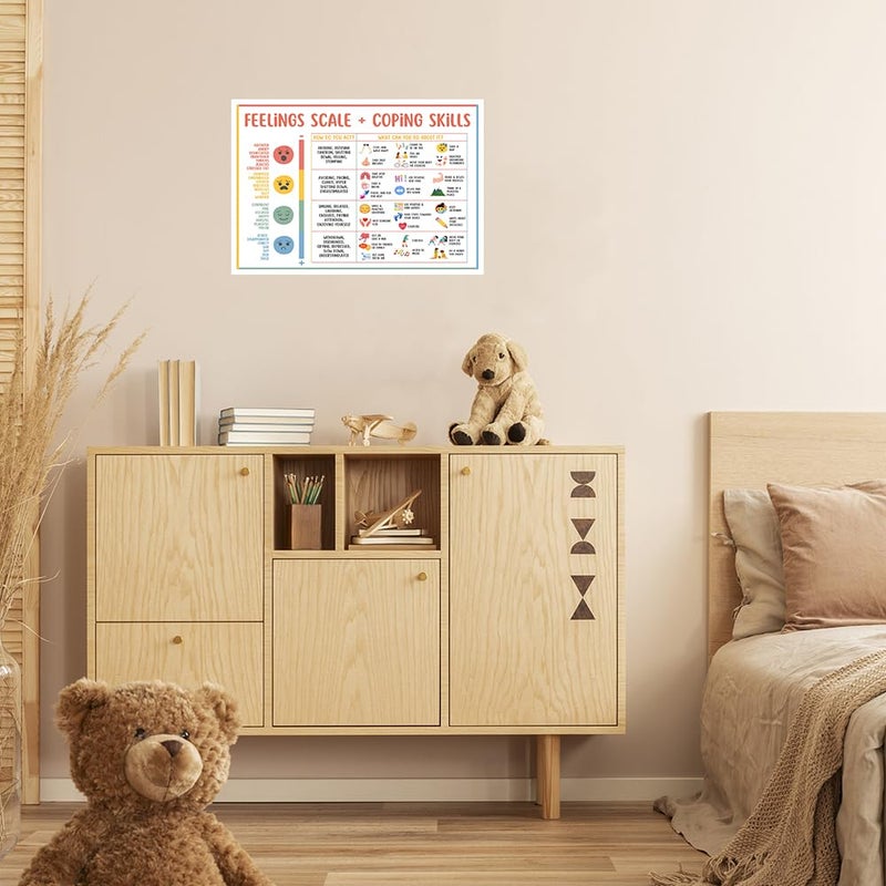 uoyien Feelings Chart For Kids Mental Health Posters Help Students Understand Emotions Poster Calming Corner Special Education Classroom Decor Prints Preschool Classroom Supplies Unframed 12x16in - Image 5