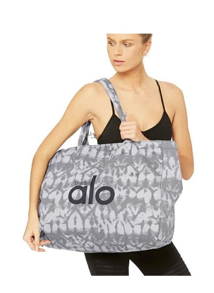alo alo yoga yoga bag shoulder bag canvas bag unisex large capacity shopping bag sports fitness bag  - Image 3
