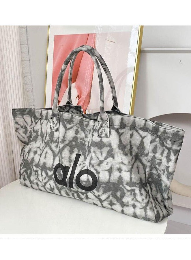 alo alo yoga yoga bag shoulder bag canvas bag unisex large capacity shopping bag sports fitness bag  - Image 4