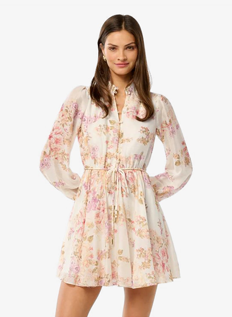 forever new Rhys Tie Waist Long Sleeve Mini Dress - Image 1