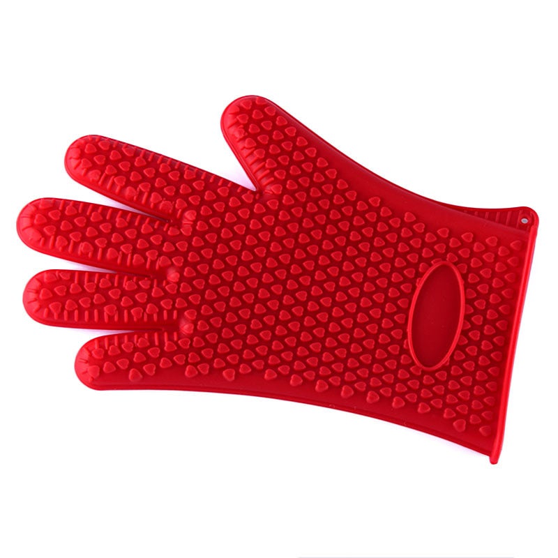 Thick 145g Silicone Gloves Heat-Resistant Non-Slip Red Red