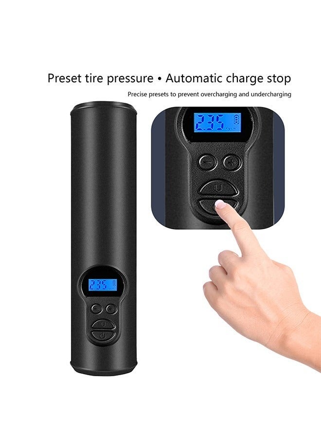 Sakulight Portable Air Compressor Mini Tire Inflator, with Rechargeable Li-ion Battery Digital Gauge LCD Display, for Bicycle Motorcycle Tires Ball and Others - Image 4