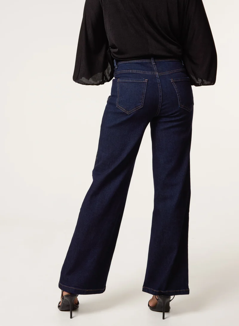 بلو فانيلا Rhinestone Jeans