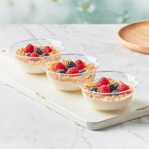 Qeirudu 10 oz Small Clear Plastic Bowls, 60 Pack Disposable Hard Plastic Party Serving Bowls for Salads, Ice Creams, Fruit, Desserts, Parfaits, Snacks - Image 5