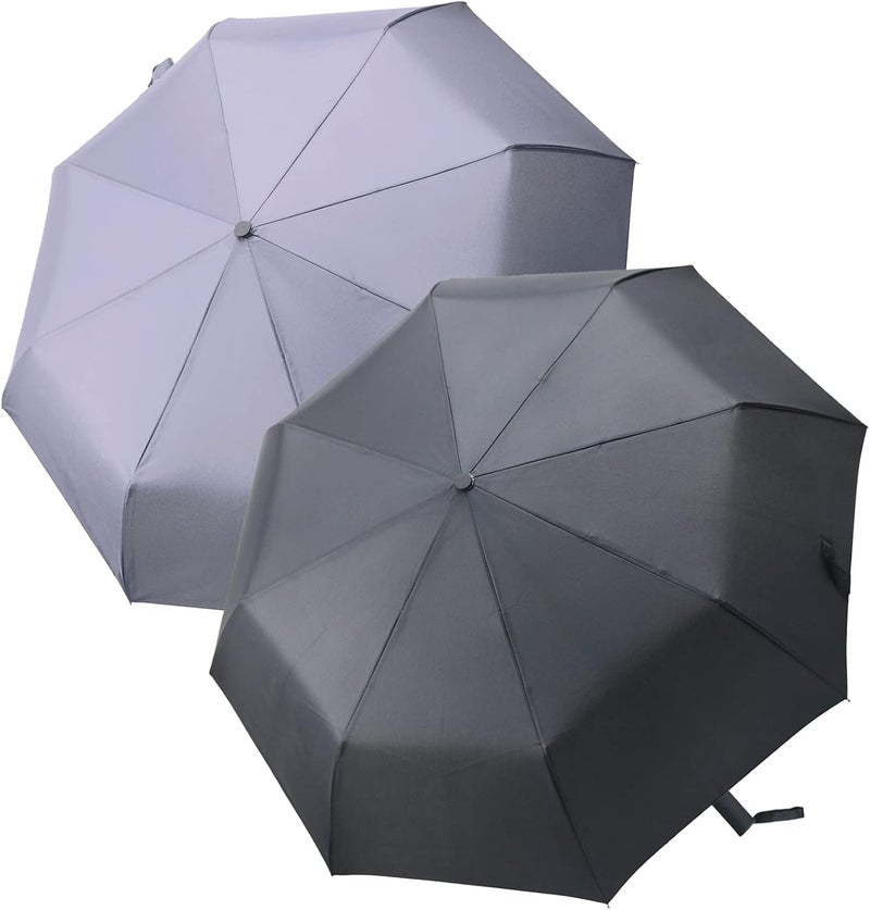 PFFY 2 Packs Travel Umbrella Windproof Auto Open & Close Collapsible Folding Small Compact Backpack Car travel Essentials Purse Umbrellas for Rain - Image 2