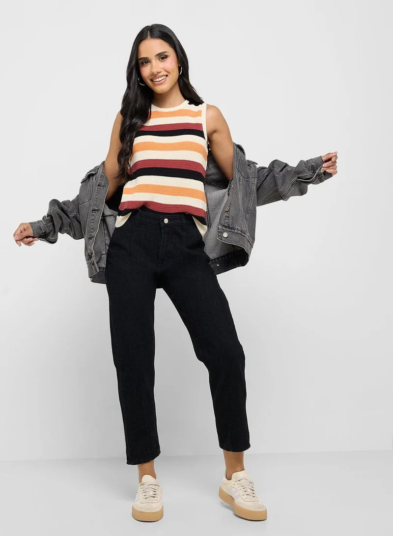 High Rise Tapered Jeans