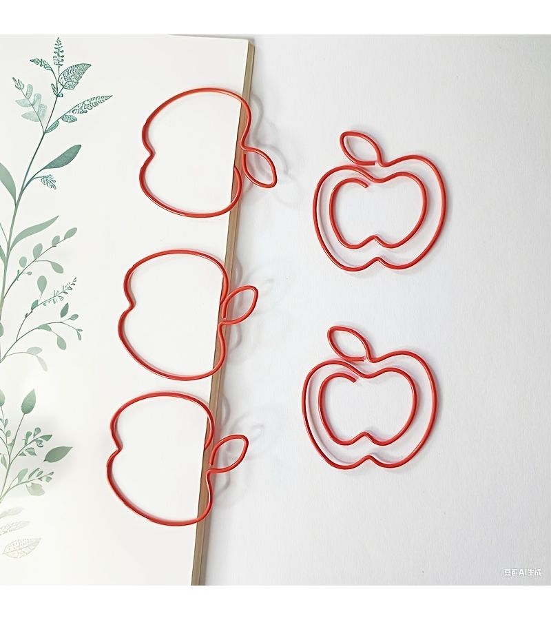 30 Red Apple Paper Clips Adorable Binder Clips Office Essentials School Workplace Home Gifts - Image 4