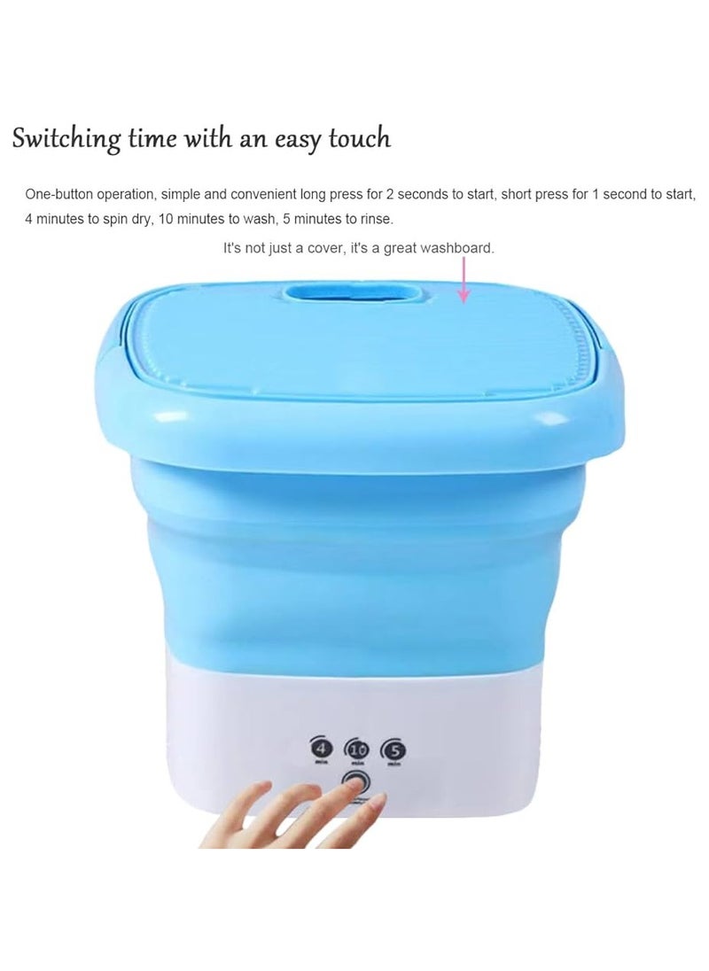 Generic - Portable Washing Machine, Mini Folding Washer and Dryer Combo, with Small Foldable Drain Basket for Underwear, Socks, Baby Clothes - Image 1