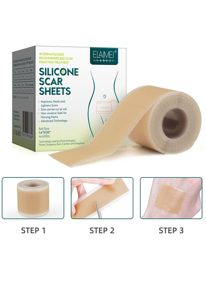 Elaimei 3m Professional Grade Silicone Scar Treatment Sheets Roll,Removes Scars Caused by C-Section, Surgery, Burn, Acne, Stretch Marks  - Image 3