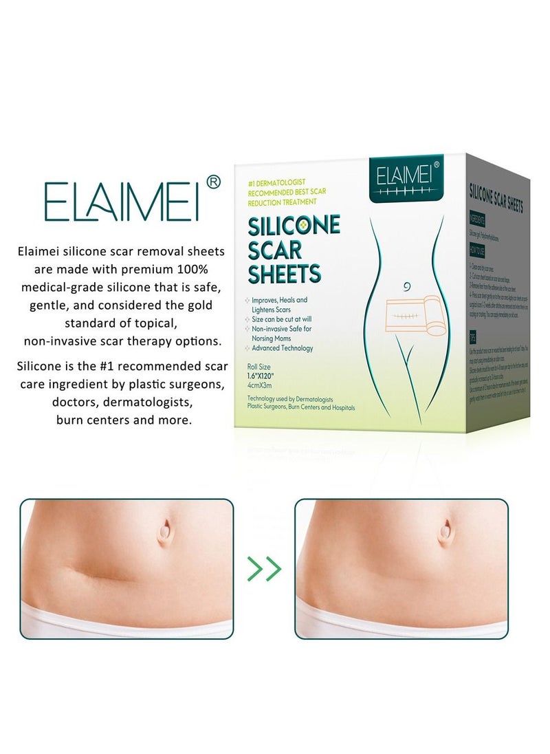Elaimei 3m Professional Grade Silicone Scar Treatment Sheets Roll,Removes Scars Caused by C-Section, Surgery, Burn, Acne, Stretch Marks  - Image 5