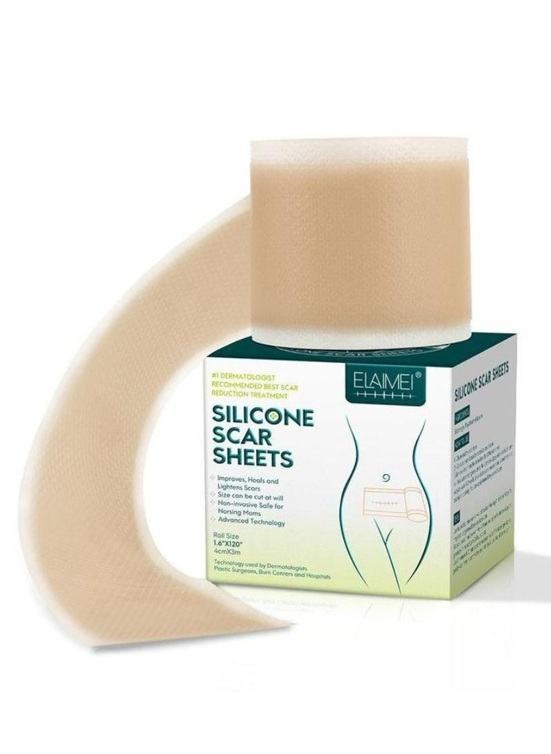 Elaimei 3m Professional Grade Silicone Scar Treatment Sheets Roll,Removes Scars Caused by C-Section, Surgery, Burn, Acne, Stretch Marks  - Image 1