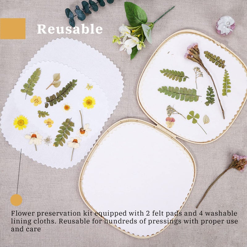 Aboofx Microwave Flower Press Kit, 9"x9" Quick Drying Flower Pressing Kit with Washable Cloth for Crafts Pressed Flowers and Plant for DIY Art, Preservation for Bookmark Frame Wedding Flowers Drying - Image 5