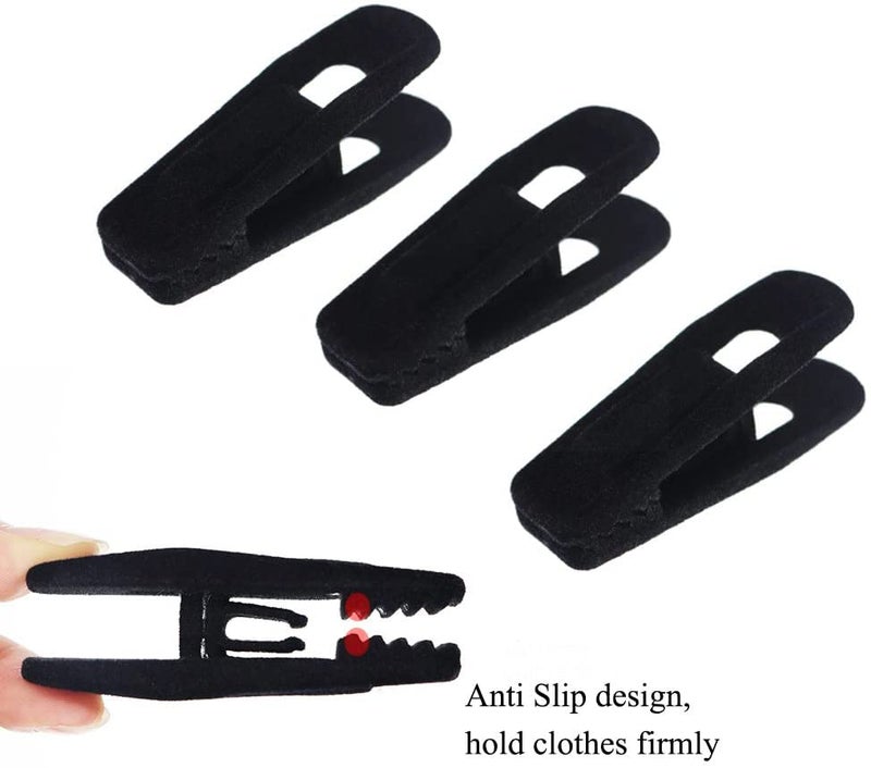 TOFIIGREM Black Velvet Hangers Clips 40 PCS, Pants Hangers Velvet Clips Easily Add to Velvet Hanger, Skirt Suit Pants Clothes Velvet Hangers, Baby Kids Hangers Clips - Image 4