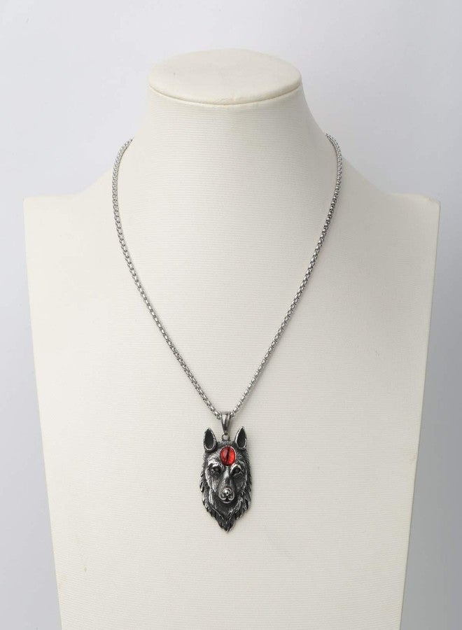 Szxc قلادة Szxc Jewelry بتصميم رأس ذئب، سلسلة مخصصة للأزواج، 20 بوصة + 24 بوصة - Image 3