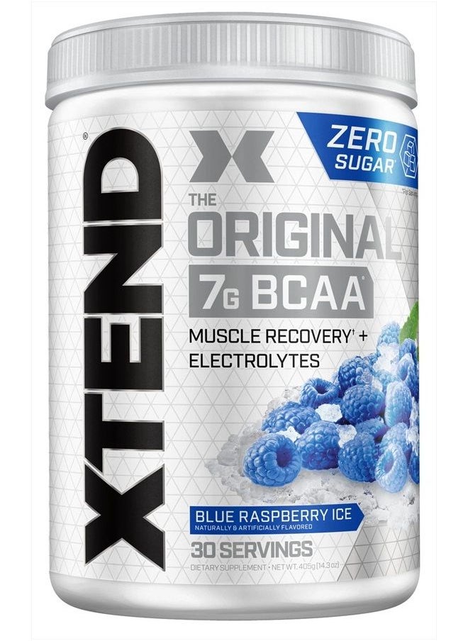 SCIVATION XTEND Original BCAA Powder Blue Raspberry Ice - Sugar Free Post Workout Muscle Recovery Drink with Amino Acids - 7g BCAAs for Men & Women - 30 Servings  - Image 1