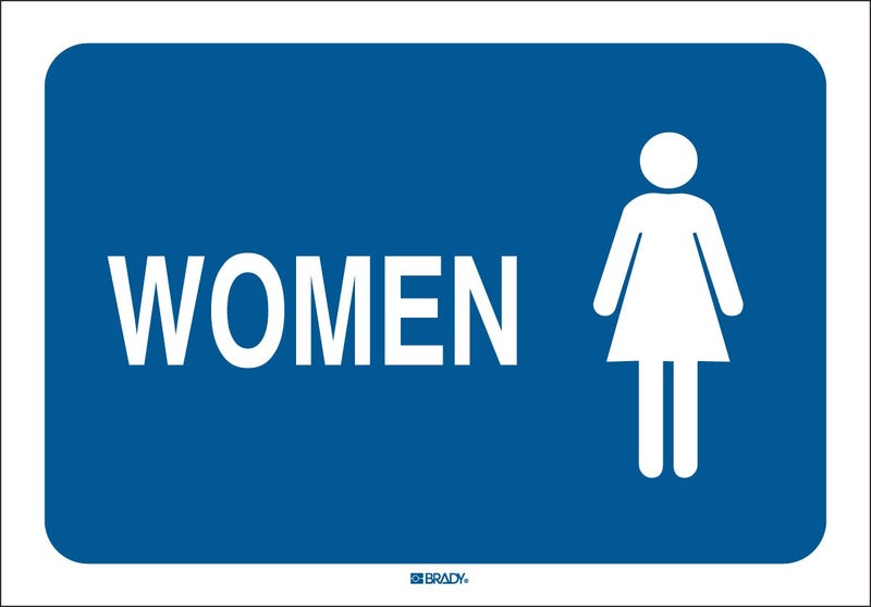 Brady 47674 Self Sticking Polyester, 10" X 7" Sign, Legend, "Women (W/Picto)" - Image 3
