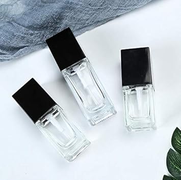 Quupy 2Pcs 15ml05oz Empty Clear Square Glass Emulsion Essence Bottle With Black Pump Head Cosmetic Foundation Travel Vials Containers Holder For Lotion Cleanser Essential Oils Liquids Body Cream - Image 4