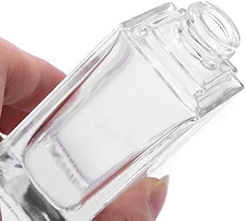 Quupy 2Pcs 15ml05oz Empty Clear Square Glass Emulsion Essence Bottle With Black Pump Head Cosmetic Foundation Travel Vials Containers Holder For Lotion Cleanser Essential Oils Liquids Body Cream - Image 5