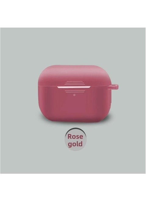 Protective Case For Airpods Pro Apple Third Generation Airpodspro2 Wireless Headset Silicone Case-Color:2447C Rose Gold-Applicable Model:Airpods Pro2 (one-piece Model With Ears And No Dust Plug)