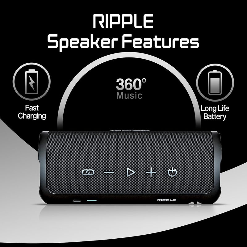 هاي فيوتشر سماعة لاسلكية محمولة Ripple BeatMaker IPX7 - أسود - Image 3