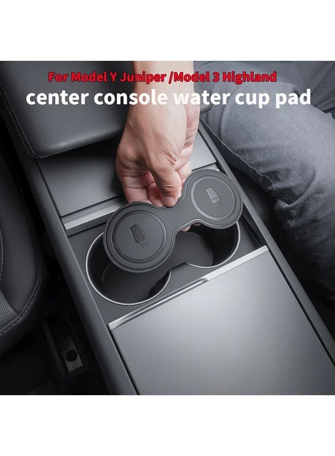 Cup Mat For Tesla Model Y 21-24 Center Console Non Slip Drink Holder Protective - Image 1
