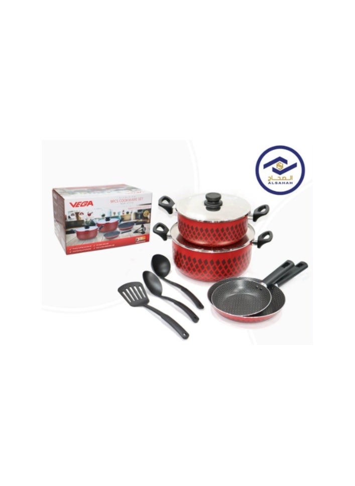 ALSAHAH Vega 9 Piece Aluminum Cookware Set  - Image 1